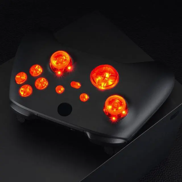 Alt view image 5 of 7 - Multi-Colors Luminated D-pad Thumbsticks Start Back Sync ABXY Buttons for Xbox Series X/S Controller, Transparent Clear 7 Colors 9 Modes DTF V2 LED Kit for Xbox Core Controller Model 1914 @