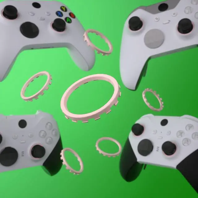 Alt view image 4 of 7 - Replacement Accent Rings for Xbox Elite Series 2 Core | for Elite Series 2 | for Xbox One Elite | for ASR Version Shell for Xbox Series X/S Controller - Cherry Blossoms Pink @