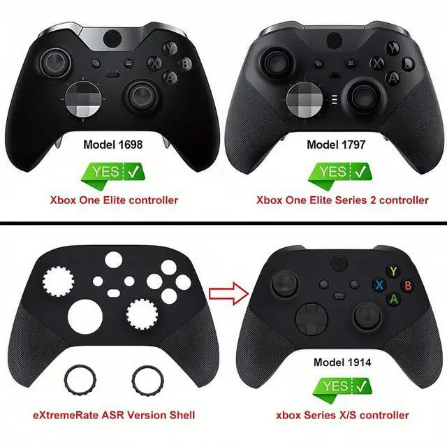 Alt view image 2 of 7 - Replacement Accent Rings for Xbox Elite Series 2 Core | for Elite Series 2 | for Xbox One Elite | for ASR Version Shell for Xbox Series X/S Controller - Carmine Red @