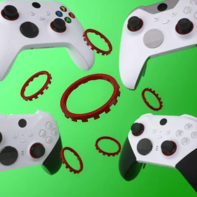 Alt view image 4 of 7 - Replacement Accent Rings for Xbox Elite Series 2 Core | for Elite Series 2 | for Xbox One Elite | for ASR Version Shell for Xbox Series X/S Controller - Carmine Red @