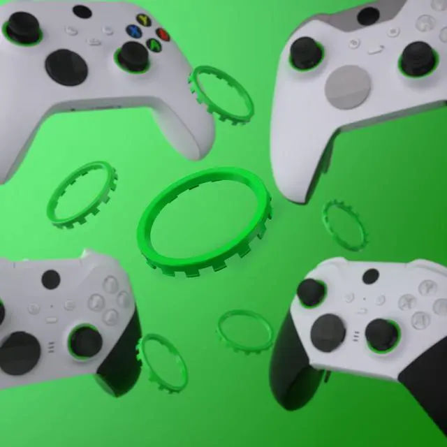 Alt view image 4 of 7 - Replacement Accent Rings for Xbox Elite Series 2 Core | for Elite Series 2 | for Xbox One Elite | for ASR Version Shell for Xbox Series X/S Controller - Green @