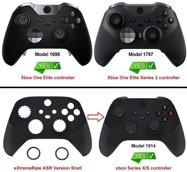 Alt view image 2 of 7 - Replacement Accent Rings for Xbox Elite Series 2 Core | for Elite Series 2 | for Xbox One Elite | for ASR Version Shell for Xbox Series X/S Controller - Scarlet Red @
