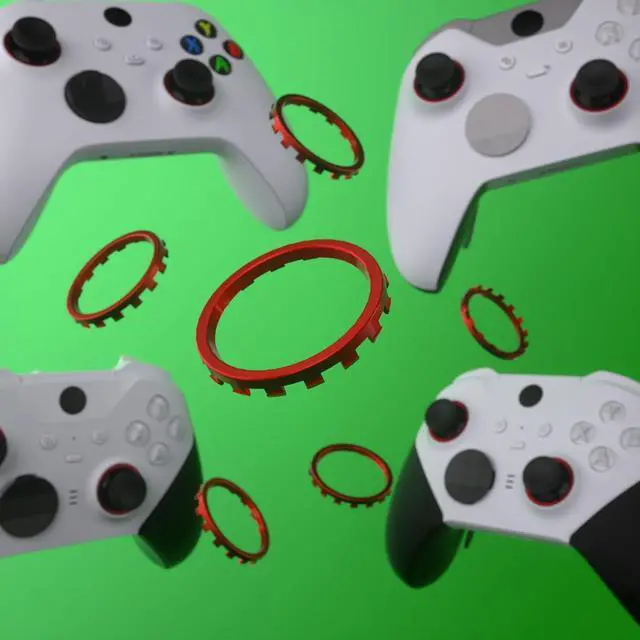 Alt view image 4 of 7 - Replacement Accent Rings for Xbox Elite Series 2 Core | for Elite Series 2 | for Xbox One Elite | for ASR Version Shell for Xbox Series X/S Controller - Scarlet Red @