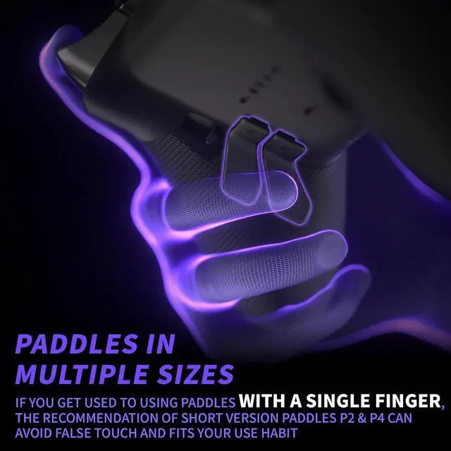 Alt view image 4 of 7 - Swift Paddles for Xbox Elite 1/2 Controller, 6 in 1 Metalic Black Replacement Interchangeable Back Paddles for Xbox One Elite & Elite Series 2 Controller @