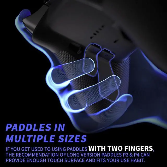 Alt view image 5 of 7 - Swift Paddles for Xbox Elite 1/2 Controller, 6 in 1 Metalic Black Replacement Interchangeable Back Paddles for Xbox One Elite & Elite Series 2 Controller @