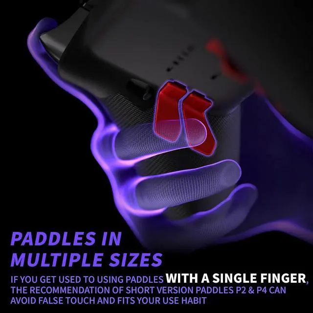 Alt view image 4 of 7 - Swift Paddles for Xbox Elite 1/2 Controller, 6 in 1 Metalic Scarlet Red Replacement Interchangeable Back Paddles for Xbox One Elite & Elite Series 2 Controller @