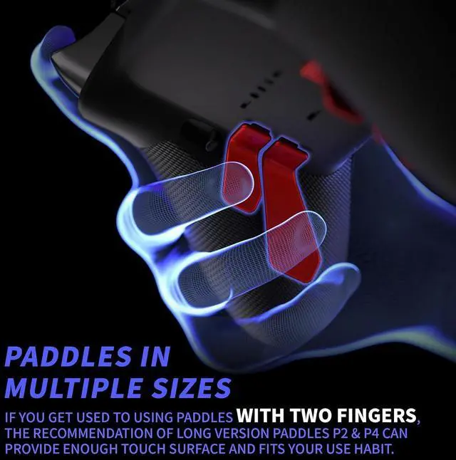 Alt view image 5 of 7 - Swift Paddles for Xbox Elite 1/2 Controller, 6 in 1 Metalic Scarlet Red Replacement Interchangeable Back Paddles for Xbox One Elite & Elite Series 2 Controller @