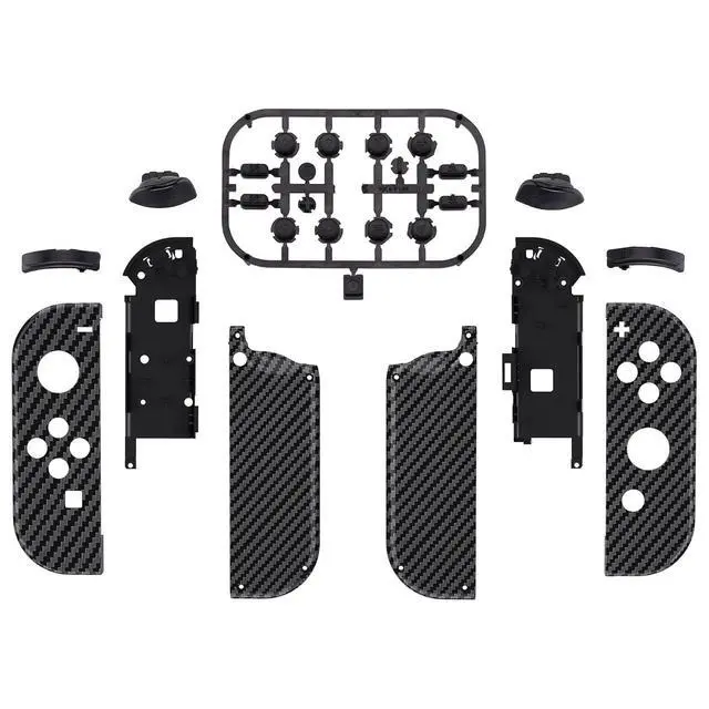 Alt view image 2 of 7 - DIY Replacement Shell Buttons for Nintendo Switch & Switch OLED, Graphite Carbon Fiber Soft Touch Housing with Full Set Button for Joycon Handheld Controller - Console Shell NOT Included @
