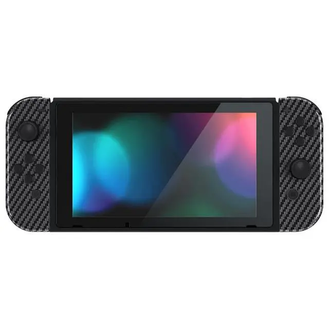 Alt view image 6 of 7 - DIY Replacement Shell Buttons for Nintendo Switch & Switch OLED, Graphite Carbon Fiber Soft Touch Housing with Full Set Button for Joycon Handheld Controller - Console Shell NOT Included @