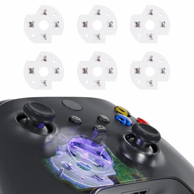 Main image of Replacement Dpad Conductive Flim for Xbox One Controller - 6 Pack Repair Kits Direction Button Switch Pad for Xbox Series S/X, for Xbox One S/X/Elite, Elite Series 2 Core Controller @
