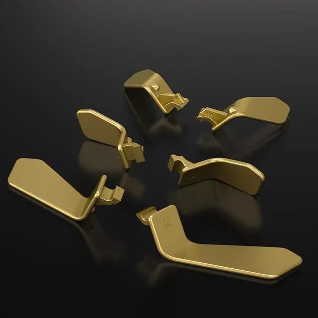 Alt view image 6 of 7 - Swift Paddles for Xbox Elite 1/2 Controller, 6 in 1 Replacement Interchangeable Accessories Back Paddles for Xbox Elite 2 Controller - Metalic Hero Gold @