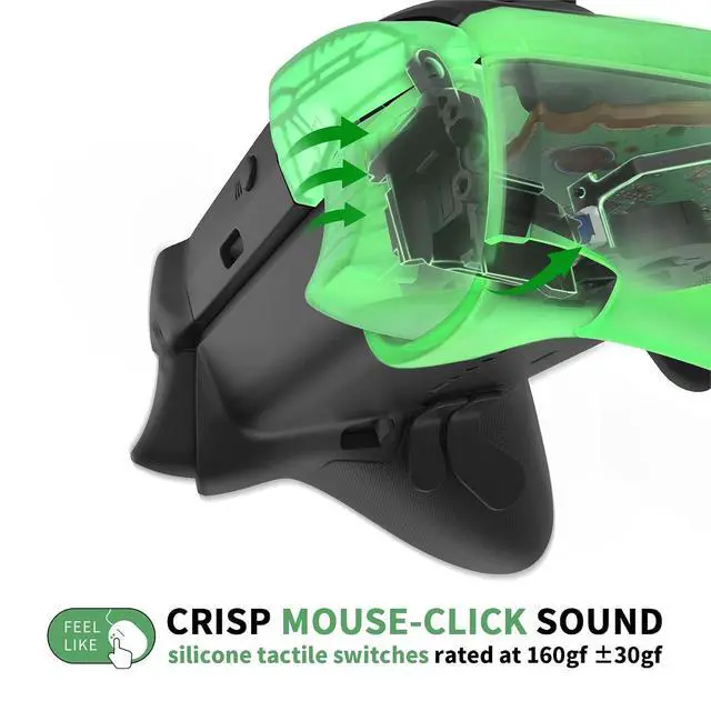 Alt view image 7 of 7 - Clicky Hair Trigger Stop Kit for Xbox Elite Series 2 Controller Shoulder Buttons, Ergonomic Tactile Switches LT RT Mouse Clicky Kit for Xbox Elite 2 Controller (Model 1797) @