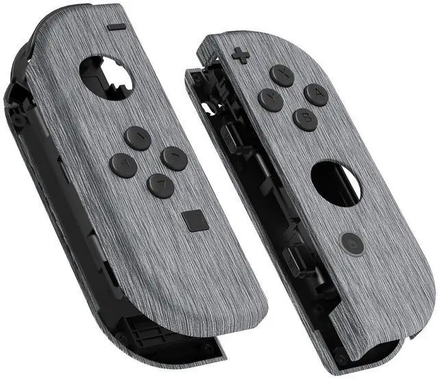 Main image of DIY Replacement Shell Buttons for Nintendo Switch & Switch OLED, Brushed Silver Soft Touch Custom Housing with Full Set Button for Joycon Handheld Controller - Console Shell NOT Included @