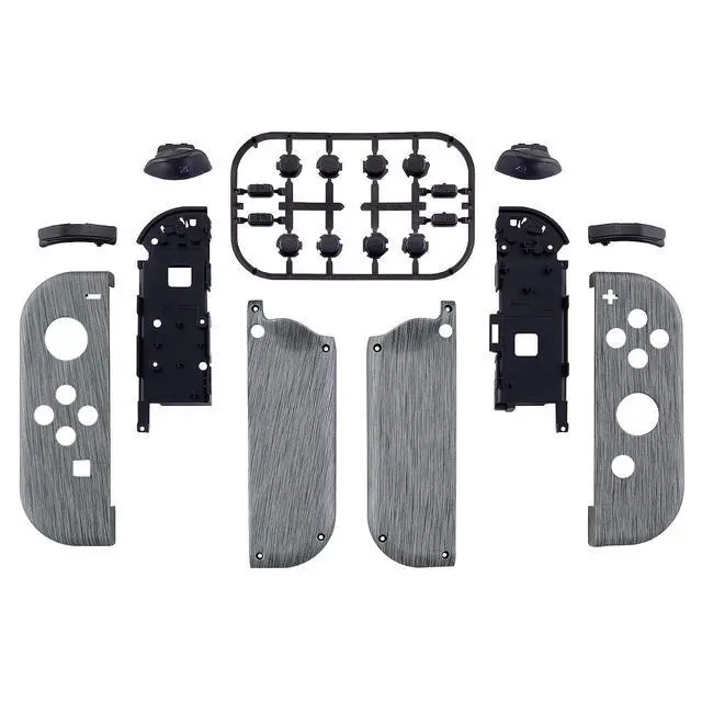 Alt view image 2 of 7 - DIY Replacement Shell Buttons for Nintendo Switch & Switch OLED, Brushed Silver Soft Touch Custom Housing with Full Set Button for Joycon Handheld Controller - Console Shell NOT Included @