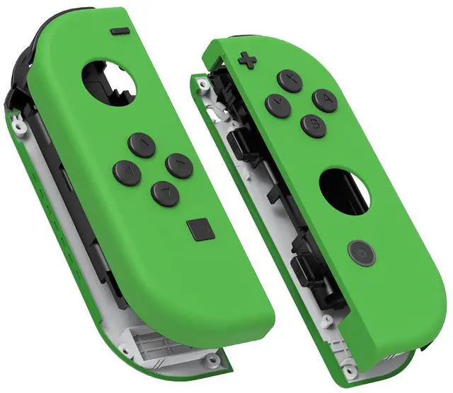 Main image of DIY Replacement Shell Buttons for Nintendo Switch & Switch OLED, Green Soft Touch Custom Housing Case with Full Set Button for Joycon Handheld Controller - Console Shell NOT Included @
