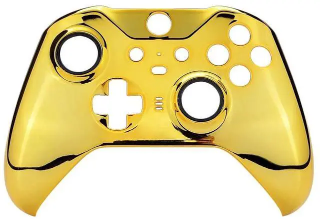 Alt view image 3 of 7 - Chrome Gold Edition Glossy Faceplate Cover, Front Housing Shell Replacement Kit for Xbox One Elite Series 2 - Controller Not Included @