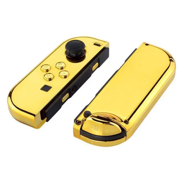 Alt view image 3 of 7 - DIY Replacement Shell Buttons for Nintendo Switch & Switch OLED, Chrome Gold Custom Housing Case with Full Set Button for Joycon Handheld Controller - Console Shell NOT Included @