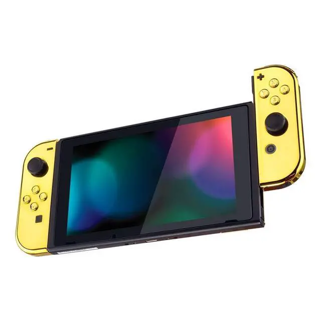 Alt view image 4 of 7 - DIY Replacement Shell Buttons for Nintendo Switch & Switch OLED, Chrome Gold Custom Housing Case with Full Set Button for Joycon Handheld Controller - Console Shell NOT Included @