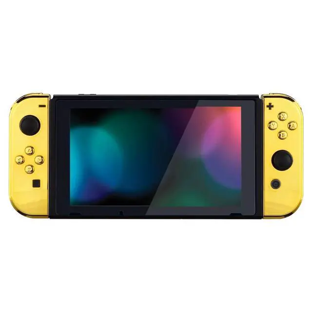 Alt view image 7 of 7 - DIY Replacement Shell Buttons for Nintendo Switch & Switch OLED, Chrome Gold Custom Housing Case with Full Set Button for Joycon Handheld Controller - Console Shell NOT Included @