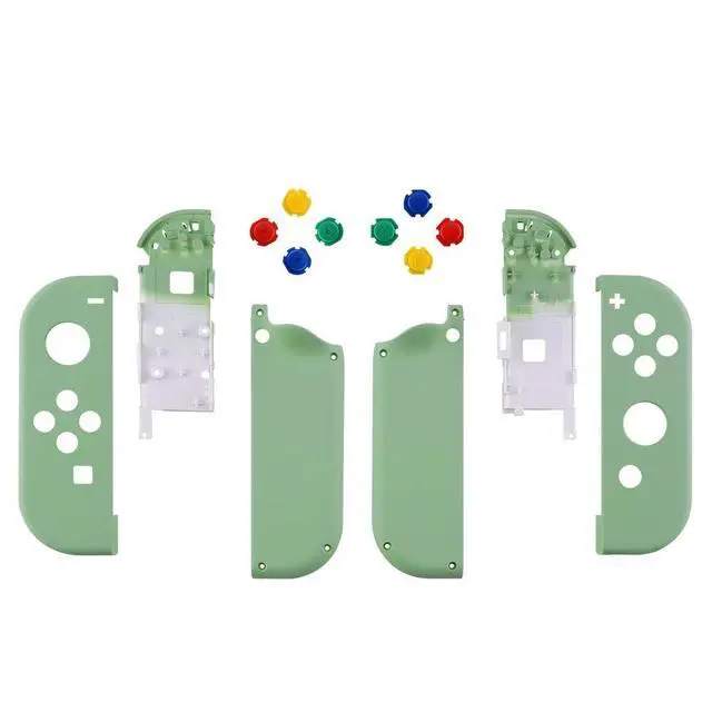 Alt view image 2 of 7 - DIY Replacement Shell Buttons for Nintendo Switch & Switch OLED, Matcha Green Custom Soft Touch Housing with Corlorful Button for Joycon Handheld Controller - Console Shell NOT Included @