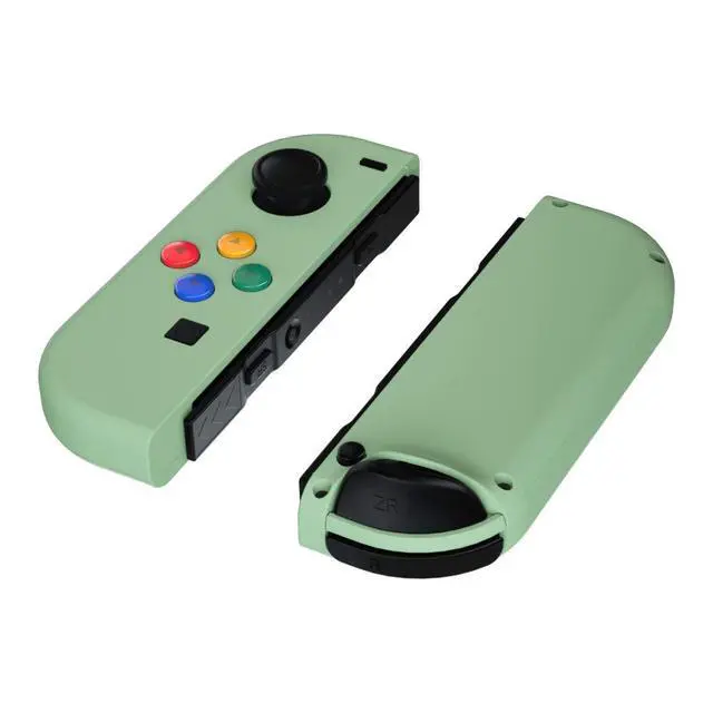 Alt view image 3 of 7 - DIY Replacement Shell Buttons for Nintendo Switch & Switch OLED, Matcha Green Custom Soft Touch Housing with Corlorful Button for Joycon Handheld Controller - Console Shell NOT Included @