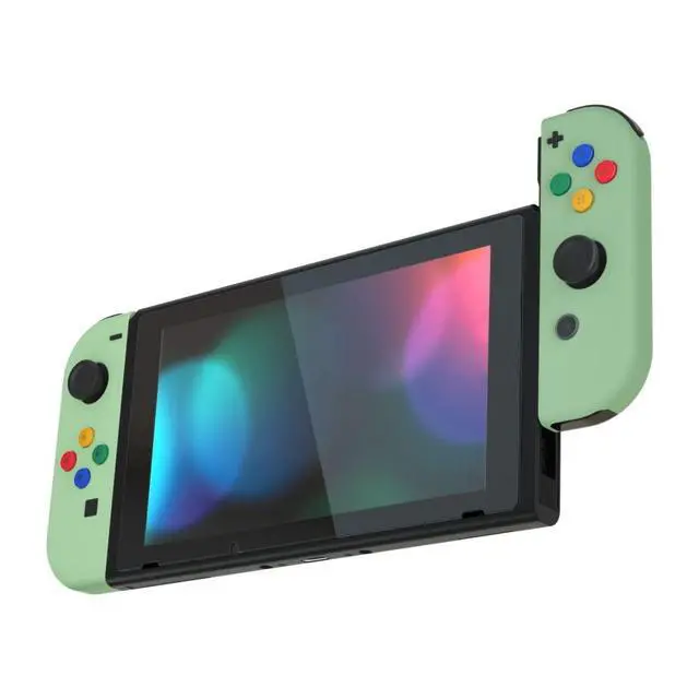 Alt view image 4 of 7 - DIY Replacement Shell Buttons for Nintendo Switch & Switch OLED, Matcha Green Custom Soft Touch Housing with Corlorful Button for Joycon Handheld Controller - Console Shell NOT Included @