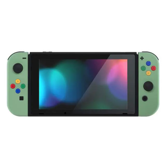 Alt view image 7 of 7 - DIY Replacement Shell Buttons for Nintendo Switch & Switch OLED, Matcha Green Custom Soft Touch Housing with Corlorful Button for Joycon Handheld Controller - Console Shell NOT Included @