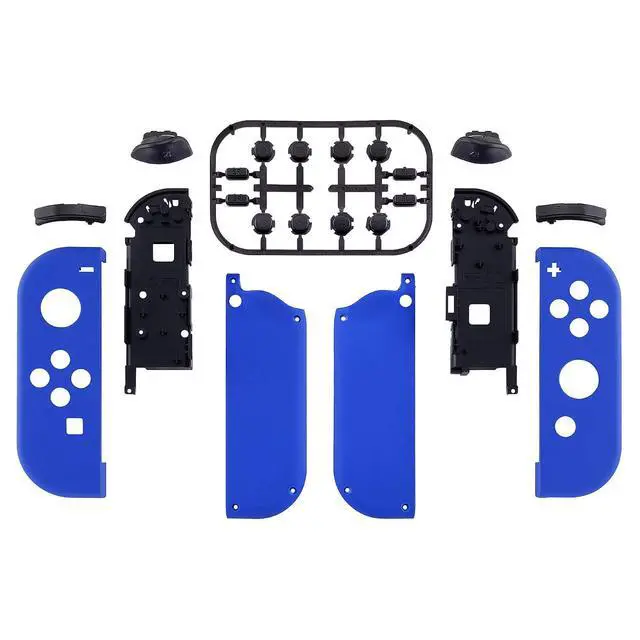 Alt view image 2 of 7 - DIY Replacement Shell Buttons for Nintendo Switch & Switch OLED, Blue Soft Touch Custom Housing Case with Full Set Button for Joycon Handheld Controller - Console Shell NOT Included @
