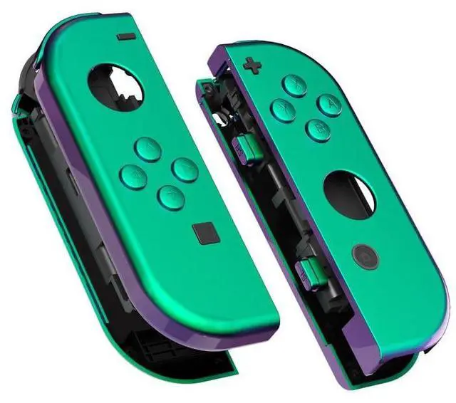 Main image of DIY Replacement Shell Buttons for Nintendo Switch & Switch OLED, Chameleon Green PurpleCustom Housing Case with Full Set Button for Joycon Handheld Controller - Console Shell NOT Included @
