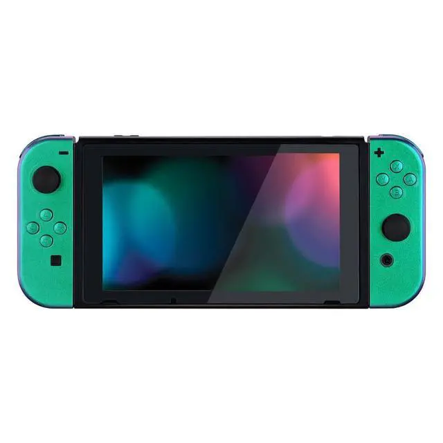 Alt view image 7 of 7 - DIY Replacement Shell Buttons for Nintendo Switch & Switch OLED, Chameleon Green PurpleCustom Housing Case with Full Set Button for Joycon Handheld Controller - Console Shell NOT Included @