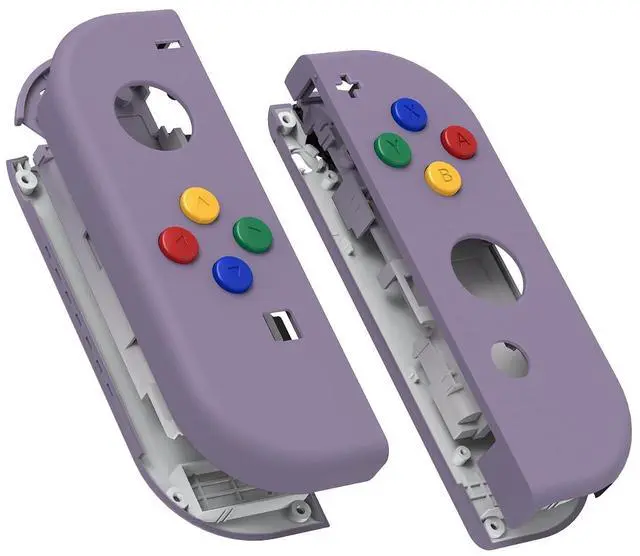 Main image of DIY Replacement Shell Buttons for Nintendo Switch & Switch OLED, Dark Grayish Violet Soft Touch Housing with Corlorful Button for Joycon Handheld Controller - Console Shell NOT Included @