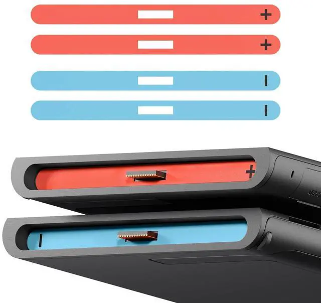 Main image of Console Side Rail Slot Sticker for Switch 2, Left Right Slide Rail DIY Decorative Skin Decal with Tweezer for Nintendo Switch 2 Console - Blue & Orange @