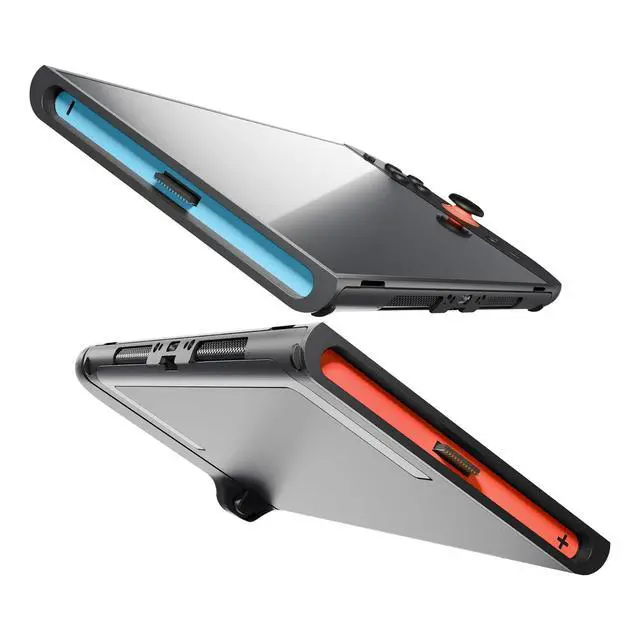 Alt view image 6 of 7 - Console Side Rail Slot Sticker for Switch 2, Left Right Slide Rail DIY Decorative Skin Decal with Tweezer for Nintendo Switch 2 Console - Blue & Orange @