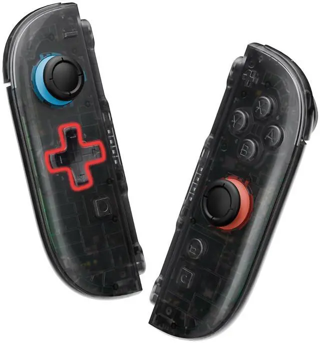 Main image of DIY Replacement Shell (D-Pad Ver) Buttons for Joycon 2, Custom Full Set Housing + Decorative Strips + Middle Bracket + Buttons for Nintendo Switch 2 - Deluxe Version - Clear Slate Black @