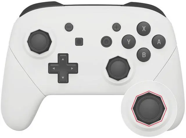 Main image of White Octagonal Gated Sticks Faceplate Backplate Handles Cover, DIY Replacement Hand Grip Housing Shell for Nintendo Switch Pro Controller- Controller NOT Included @