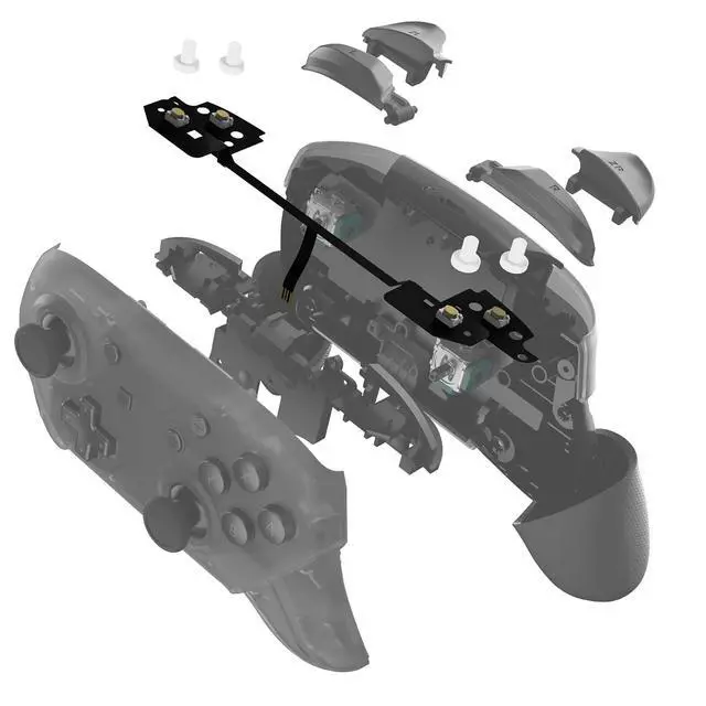 Alt view image 4 of 7 - Clicky Hair Trigger Kit for Nintendo Switch Pro Controller Shoulder Buttons, Custom Flashshot Trigger Stop Flex Cable for Nintendo Switch Pro Controller @