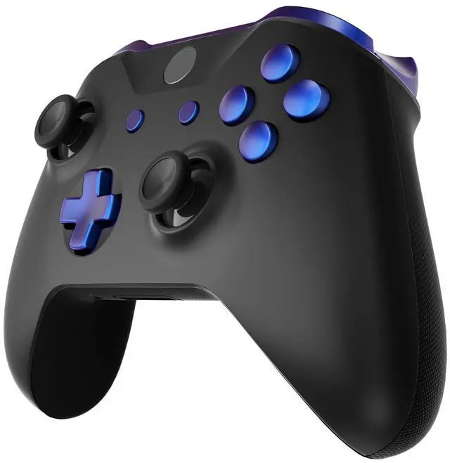Alt view image 4 of 7 - LB RB LT RT Bumpers Triggers D-Pad ABXY Start Back Sync Buttons, Chameleon Purple Blue Full Set Buttons Repair Kits with Tools for Xbox One S & Xbox One X Controller (Model 1708) @