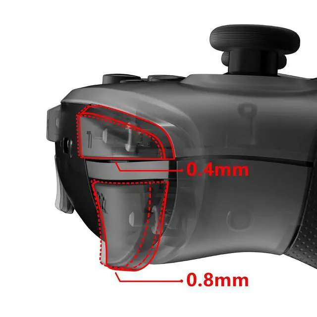 Alt view image 7 of 7 - Clicky Hair Trigger Kit for Nintendo Switch Pro Controller Shoulder Buttons, Custom Flashshot Trigger Stop Flex Cable for Nintendo Switch Pro Controller @