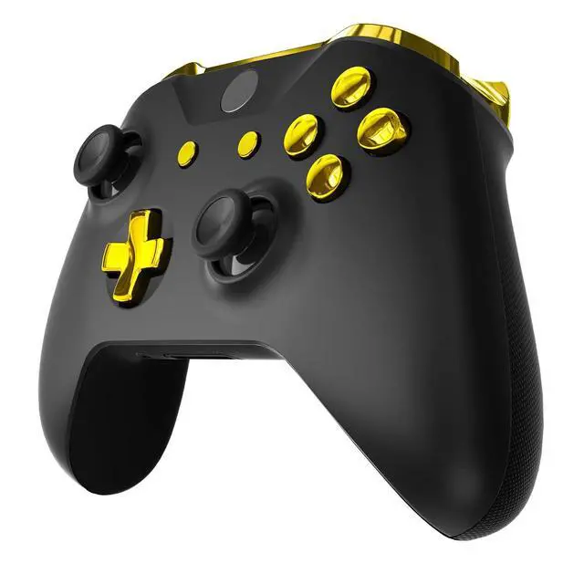 Alt view image 4 of 7 - LB RB LT RT Bumpers Triggers D-Pad ABXY Start Back Sync Buttons, Chrome Gold Full Set Buttons Repair Kits with Tools for Xbox One S & Xbox One X Controller (Model 1708) @