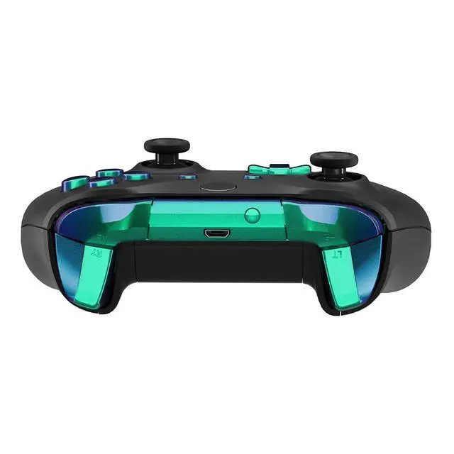 Alt view image 6 of 7 - LB RB LT RT Bumpers Triggers D-Pad ABXY Start Back Sync Buttons, Full Set Buttons Repair Kits with Tools for Xbox One S & Xbox One X Controller (Model 1708) (Chameleon Green Purple) @