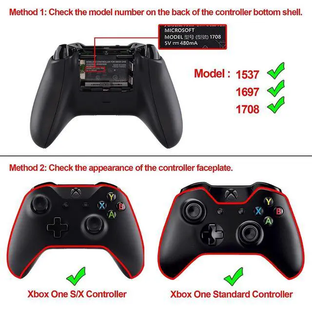 Alt view image 3 of 7 - Multi-Colors Luminated Dpad Thumbsticks Start Back ABXY Action Buttons (DTF) LED Kit for Xbox One Standard, Xbox One S X Controller 7 Colors 9 Modes Button Control -Controller NOT Included @