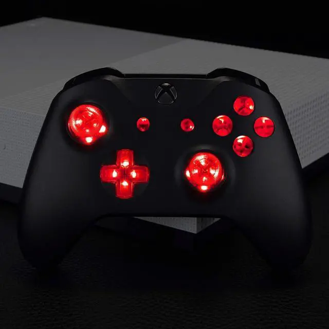 Alt view image 7 of 7 - Multi-Colors Luminated Dpad Thumbsticks Start Back ABXY Action Buttons (DTF) LED Kit for Xbox One Standard, Xbox One S X Controller 7 Colors 9 Modes Button Control -Controller NOT Included @