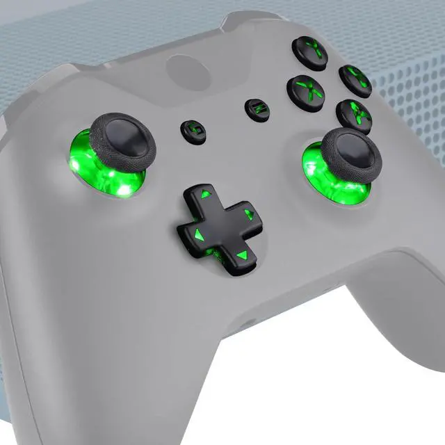 Main image of Multi-Colors Luminated D-pad Thumbsticks Start Back ABXY Buttons (DTF) LED Kit for Xbox One Standard, Xbox One S X Controller with Black Classical Symbols Buttons - Controller NOT Included @