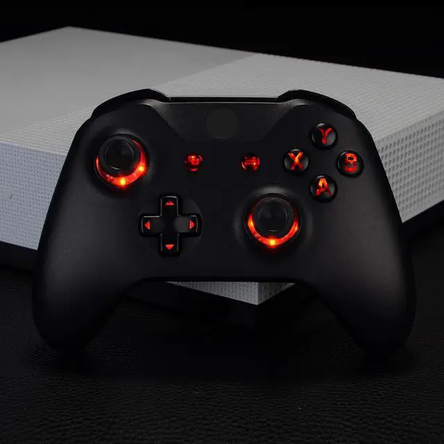 Alt view image 5 of 7 - Multi-Colors Luminated D-pad Thumbsticks Start Back ABXY Buttons (DTF) LED Kit for Xbox One Standard, Xbox One S X Controller with Black Classical Symbols Buttons - Controller NOT Included @