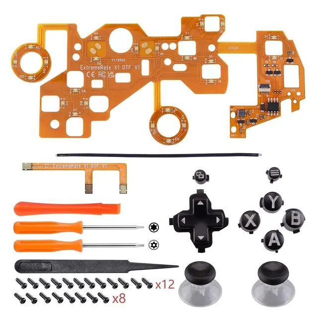 Alt view image 4 of 7 - Multi-Colors Luminated D-pad Thumbsticks Start Back ABXY Buttons (DTF) LED Kit for Xbox One Standard, Xbox One S X Controller with Black Classical Symbols Buttons - Controller NOT Included @