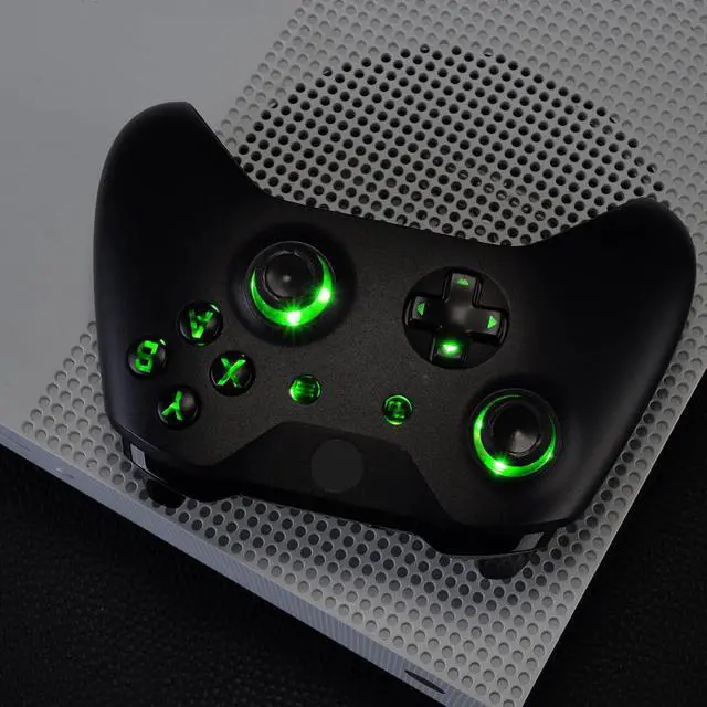Alt view image 6 of 7 - Multi-Colors Luminated D-pad Thumbsticks Start Back ABXY Buttons (DTF) LED Kit for Xbox One Standard, Xbox One S X Controller with Black Classical Symbols Buttons - Controller NOT Included @