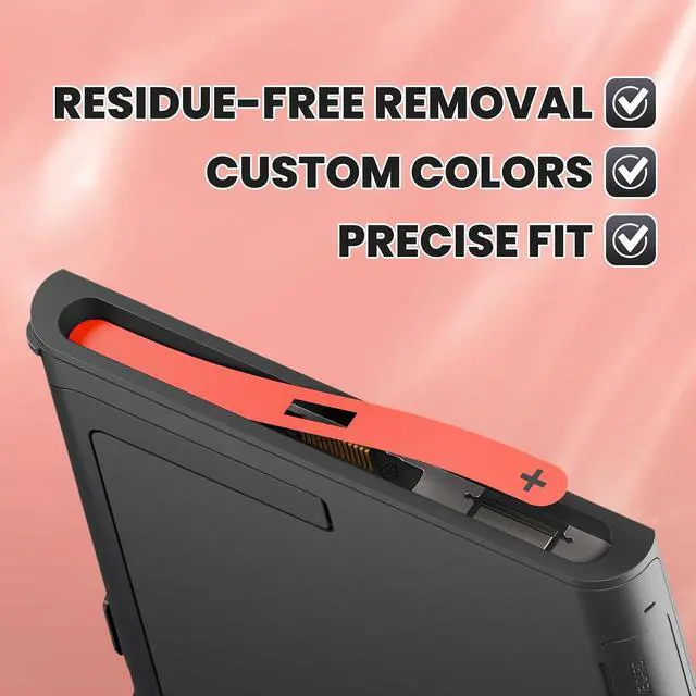 Alt view image 3 of 7 - Console Side Rail Slot Sticker for Switch 2, Left Right Slide Rail DIY Decorative Skin Decal with Tweezer for Nintendo Switch 2 Console - Blue & Orange @