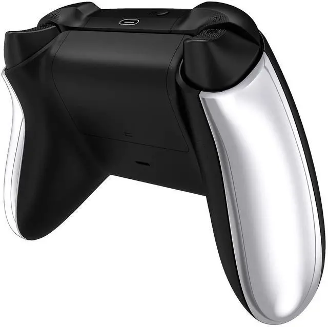 Main image of Replacement Side Rails Grip for Xbox Core Wireless Controller, Chrome Silver Custom Accessories Back Panesl Handles Cover Shell for Xbox Series X & S Controller @