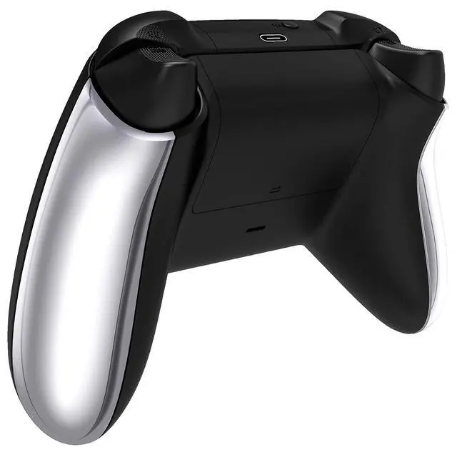 Alt view image 5 of 7 - Replacement Side Rails Grip for Xbox Core Wireless Controller, Chrome Silver Custom Accessories Back Panesl Handles Cover Shell for Xbox Series X & S Controller @