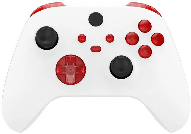 Main image of Replacement Buttons for Xbox Series X & S Controller, Clear Red Custom Accessories Repair Bumpers Trigers Dpad ABXY Start Back Sync Share Keys Parts for Xbox Core Wireless Controller @